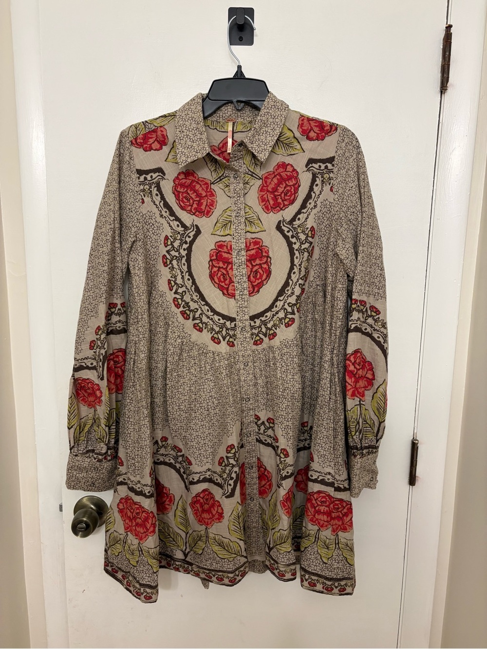 Free People Smell The Roses Mini Dress “Tea Combo” Size XS